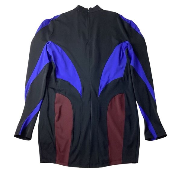 MUGLER x H&M Collab NWT Size XXL Spiral Paneled Mini Dress Colorblocked Bodycon - Picture 8 of 12